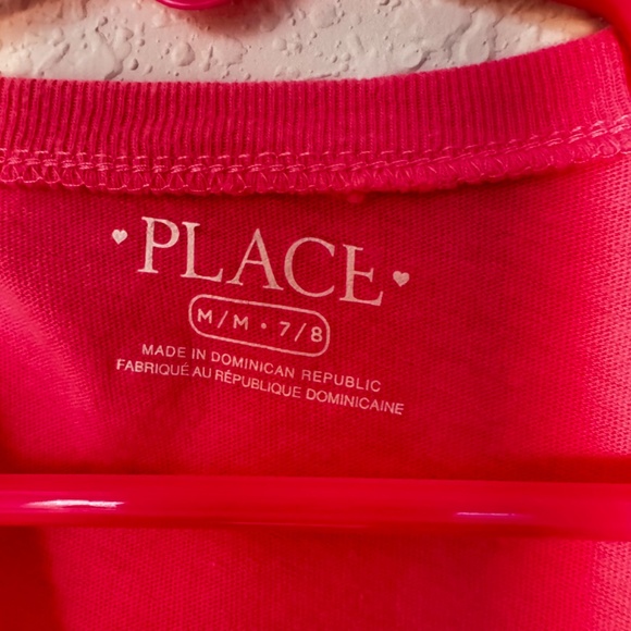 Two Children's Place Girls Glitter Unicorn Shirts in Pink and Coral, Size 7/8 - Picture 4 of 9